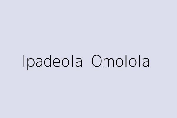 Ipadeola  Omolola